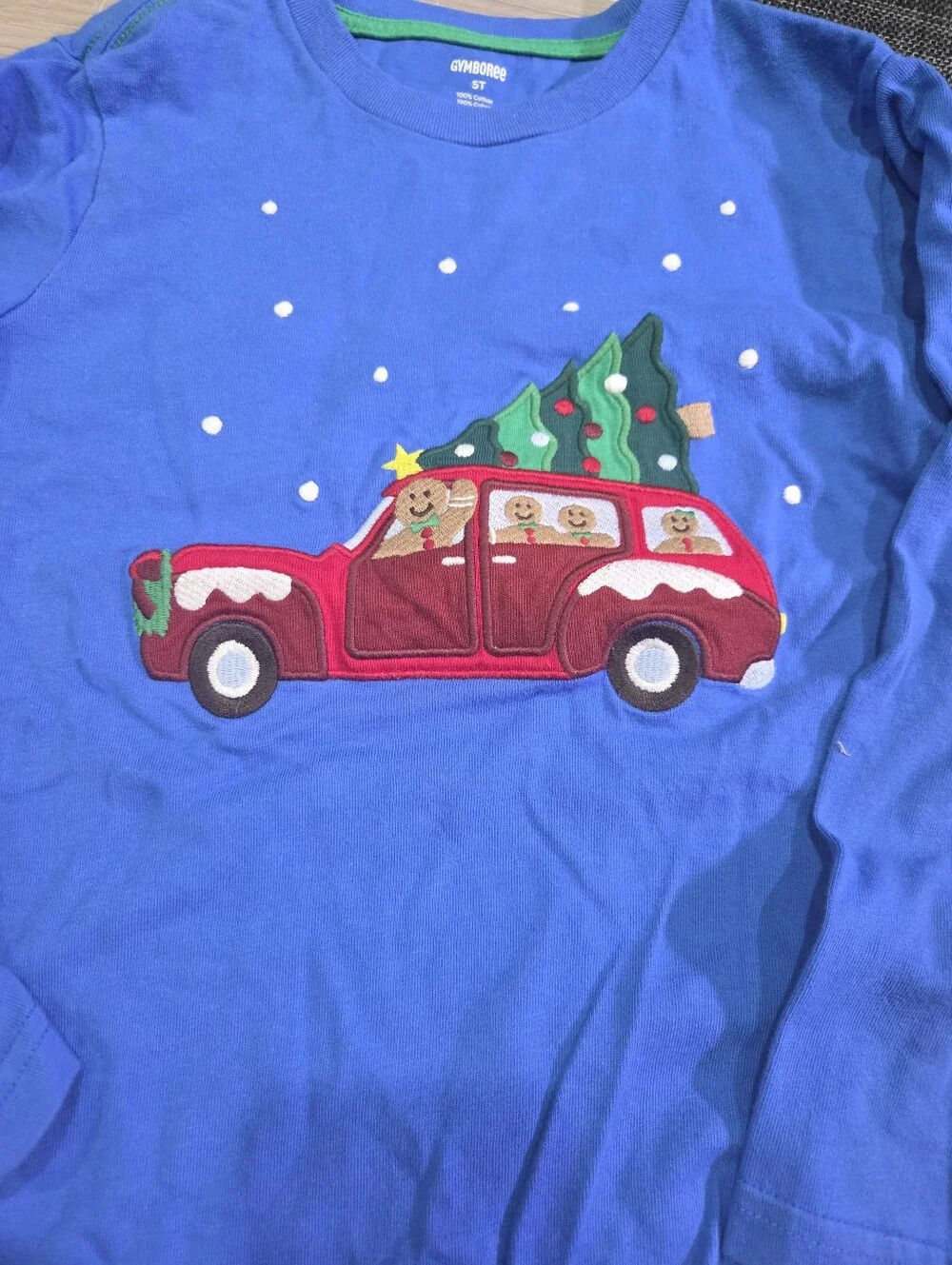 Boys Holiday Embroidered Long-Sleeve Tops